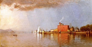  Thompson Canvas - Along the Hudson beachside Alfred Thompson Bricher